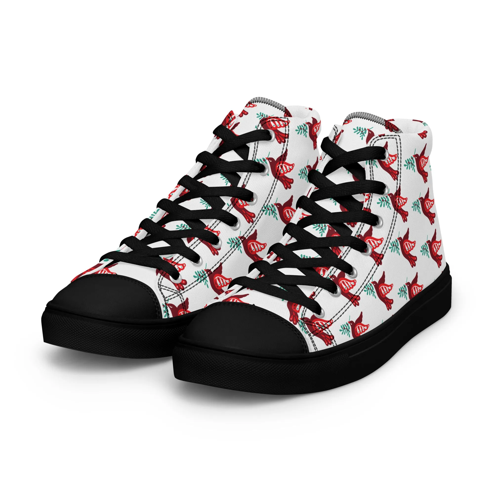 Men Christmas High Top Canvas Shoes (Glamourange Holiday Magic Canvas Shoes For Men - 002)