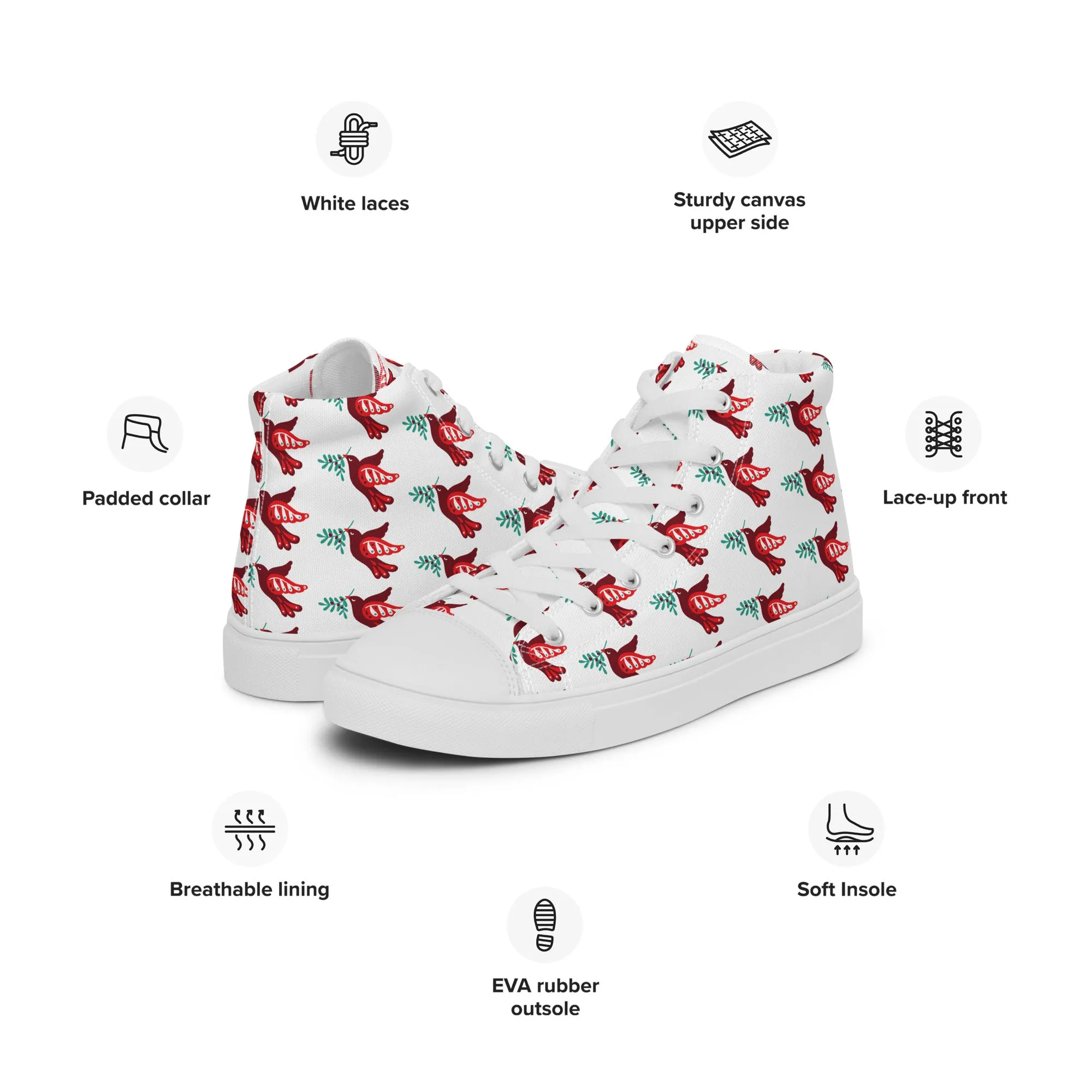 Men Christmas High Top Canvas Shoes (Glamourange Holiday Magic Canvas Shoes For Men - 002)