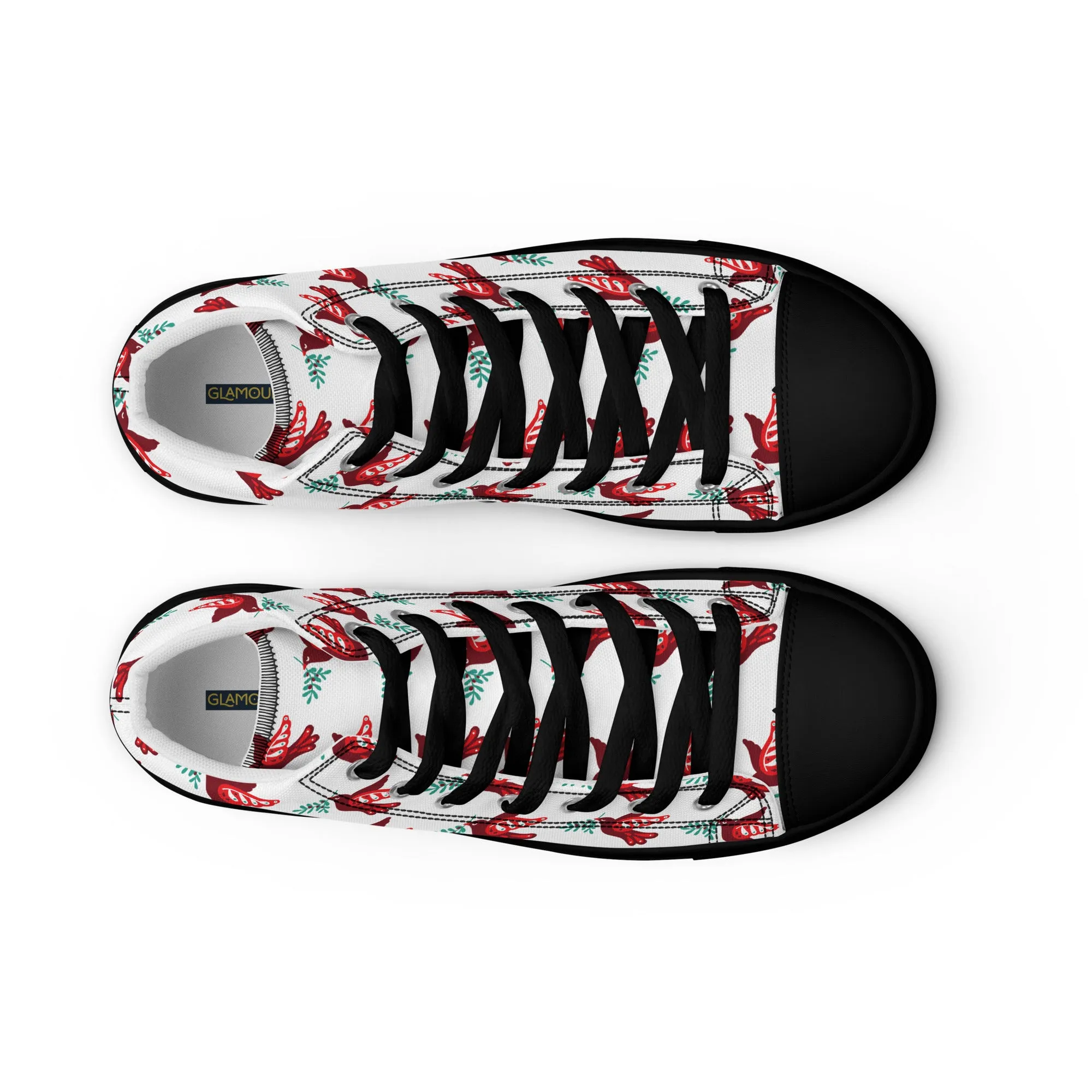 Men Christmas High Top Canvas Shoes (Glamourange Holiday Magic Canvas Shoes For Men - 002)