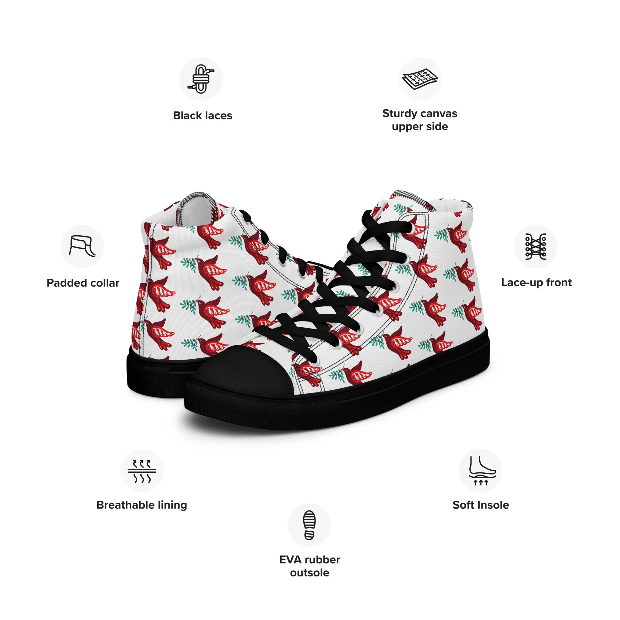 Men Christmas High Top Canvas Shoes (Glamourange Holiday Magic Canvas Shoes For Men - 002)