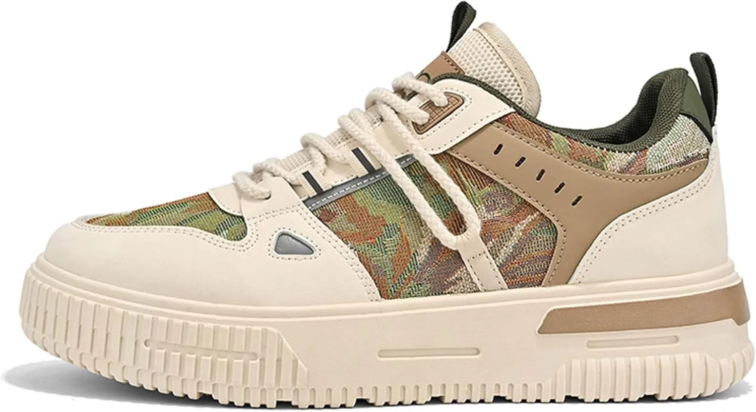 Mens and Womens Anti Slip Thick Soled Skateboard Shoes with Lace Up Low Top Casual Sneakers Comfortable Short Distance Running Shoes Breathable Outdoor Hiking Shoes Fitness Training Shoes