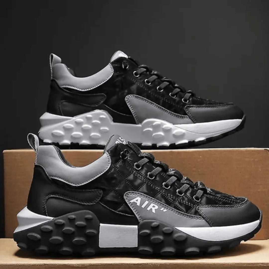 Men's Casual Shoes Thick Base Sneakers - Comfortable and Stylish Black Sneakers
