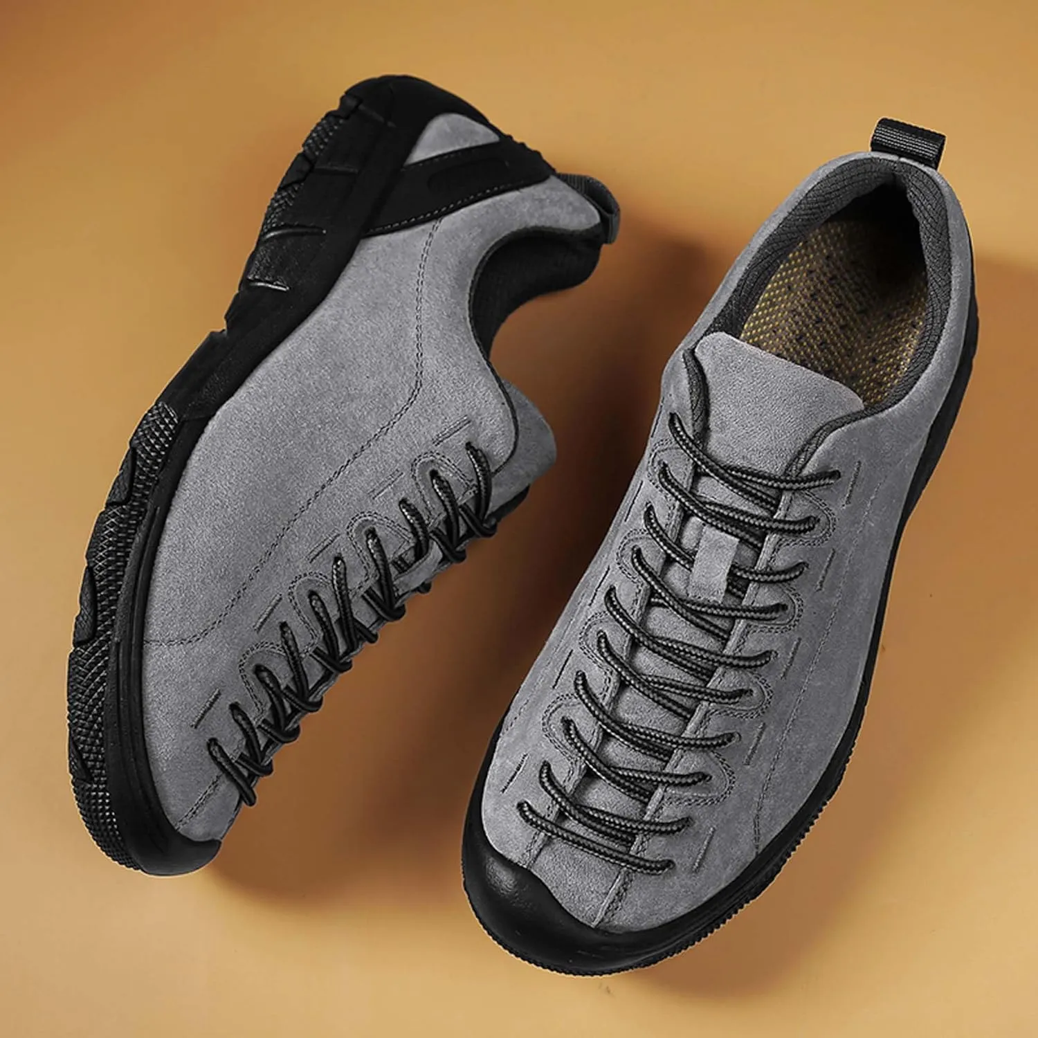 Men's Retro Casual Leather Shoes Classic Lightweight Comfortable for Driving Riding Walking Shoes, Derby Men's Business Dress Shoes Round Toe Dance Shoes