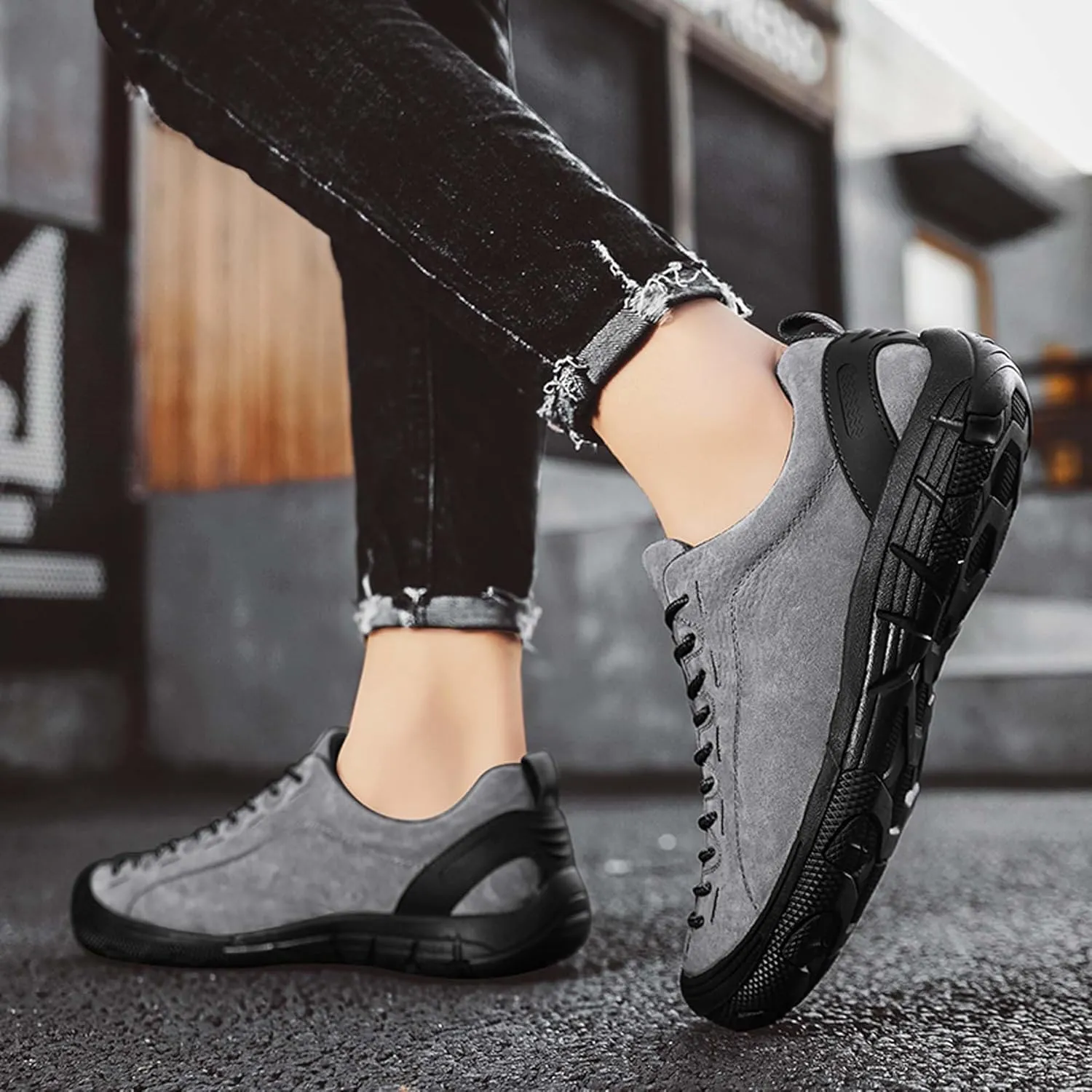 Men's Retro Casual Leather Shoes Classic Lightweight Comfortable for Driving Riding Walking Shoes, Derby Men's Business Dress Shoes Round Toe Dance Shoes