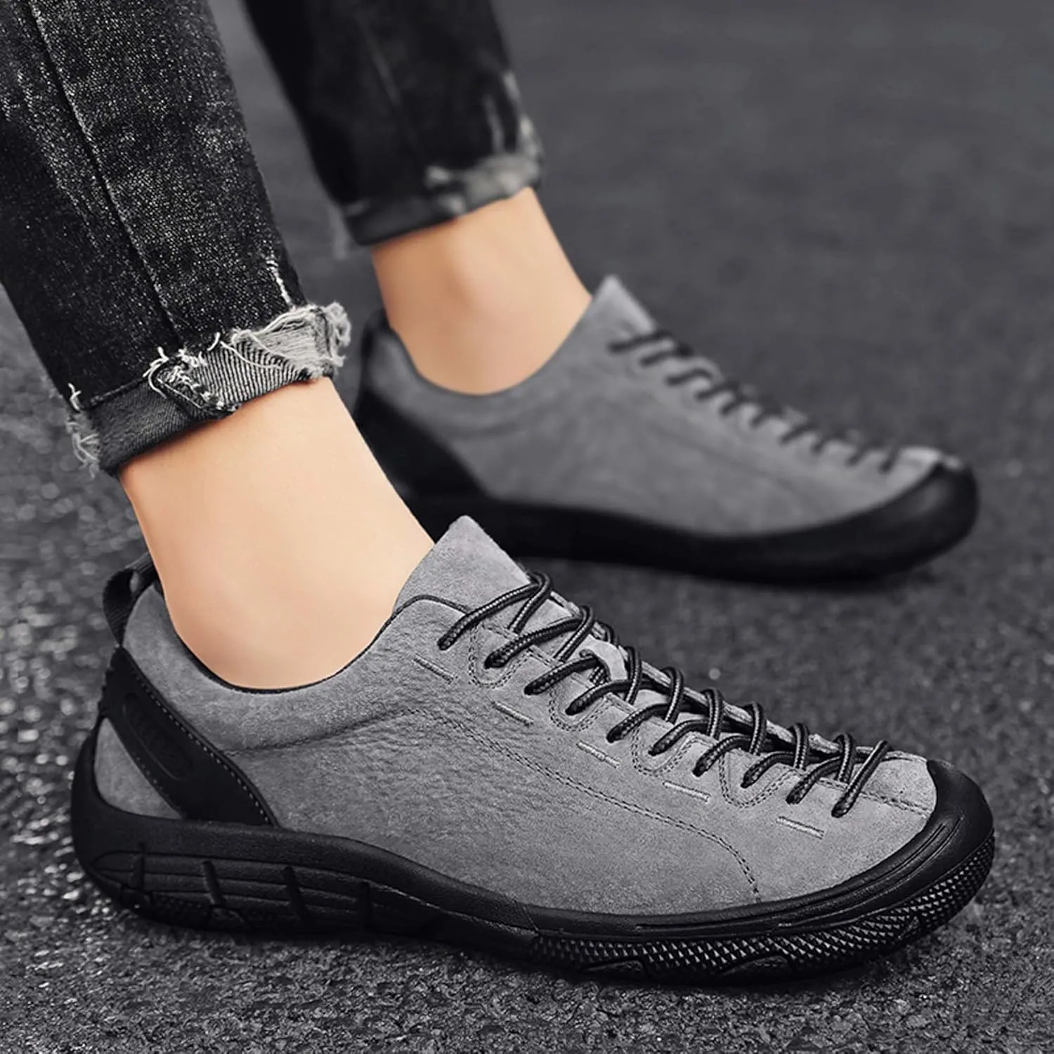 Men's Retro Casual Leather Shoes Classic Lightweight Comfortable for Driving Riding Walking Shoes, Derby Men's Business Dress Shoes Round Toe Dance Shoes