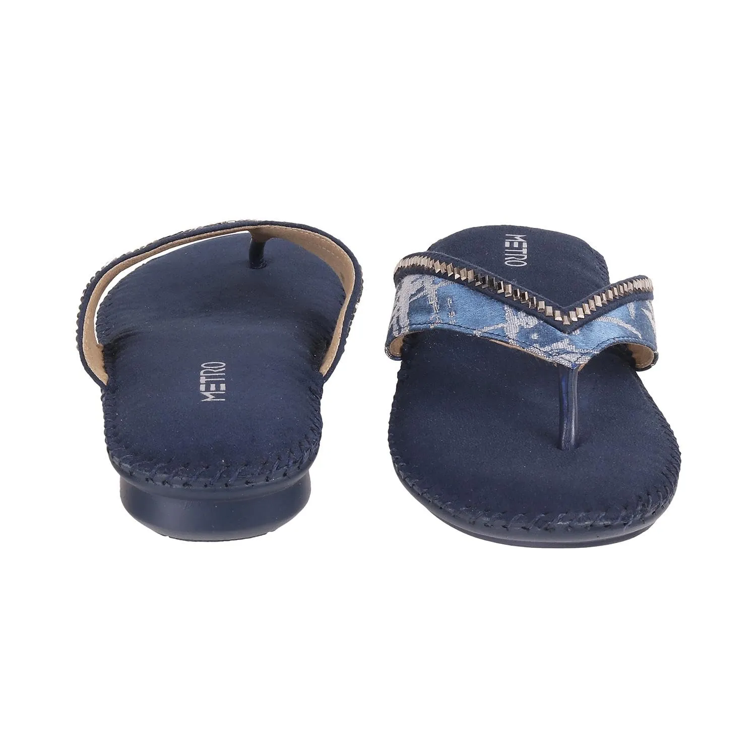 Metro Women Blue Flat Comfort Sandal UK/7 EU/40 (44-32)