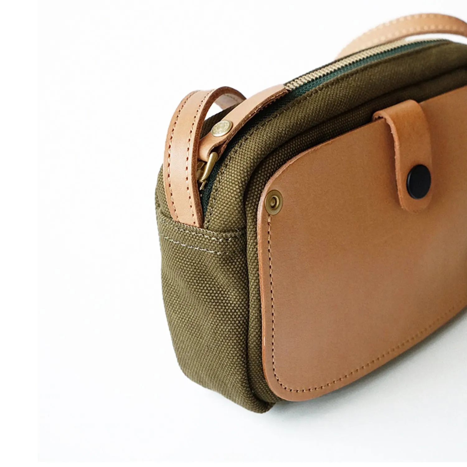 Mini Phone Bag,Canvas Vegetable-Tanned Leather Crossbody Bag-i7bags