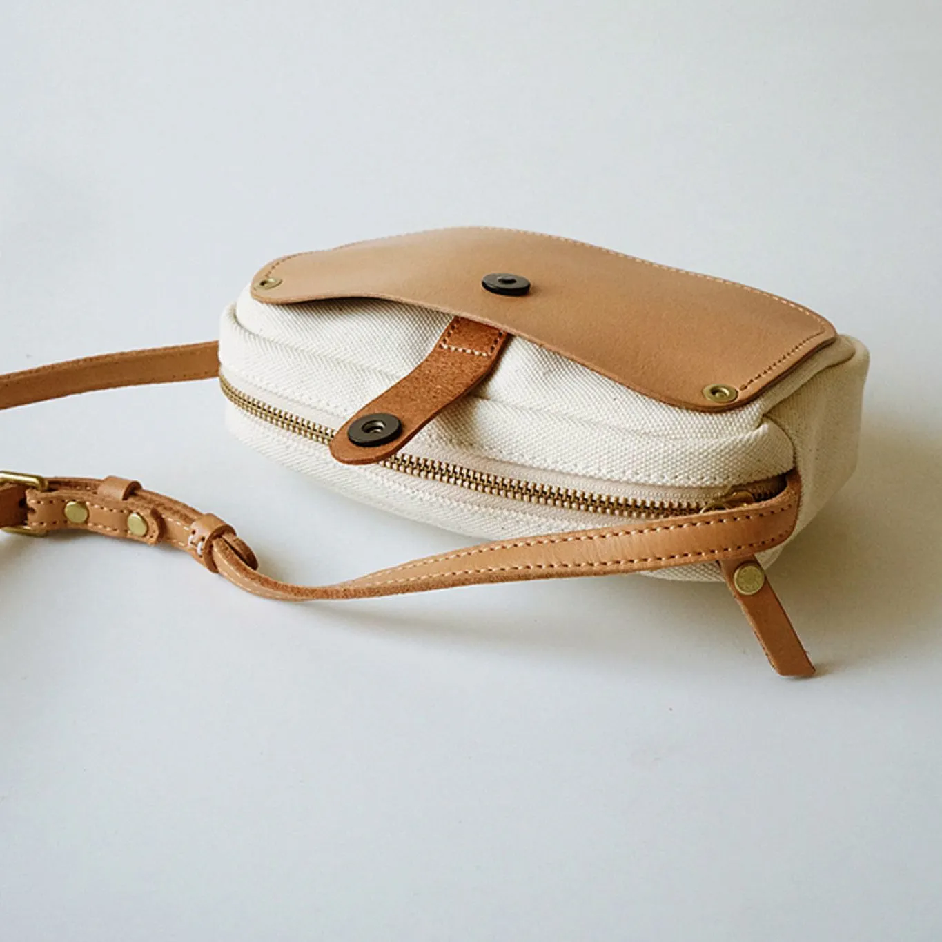 Mini Phone Bag,Canvas Vegetable-Tanned Leather Crossbody Bag-i7bags