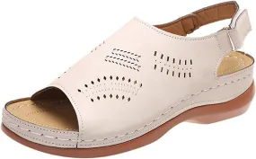 Orthopedic Sandals for Women, Women Summer Comfortable Arch Support Wedge 2025 Summer Open Toe Dressy Platform Sandal Shoes Low Platform Ankle Strap Walking Flip Flops