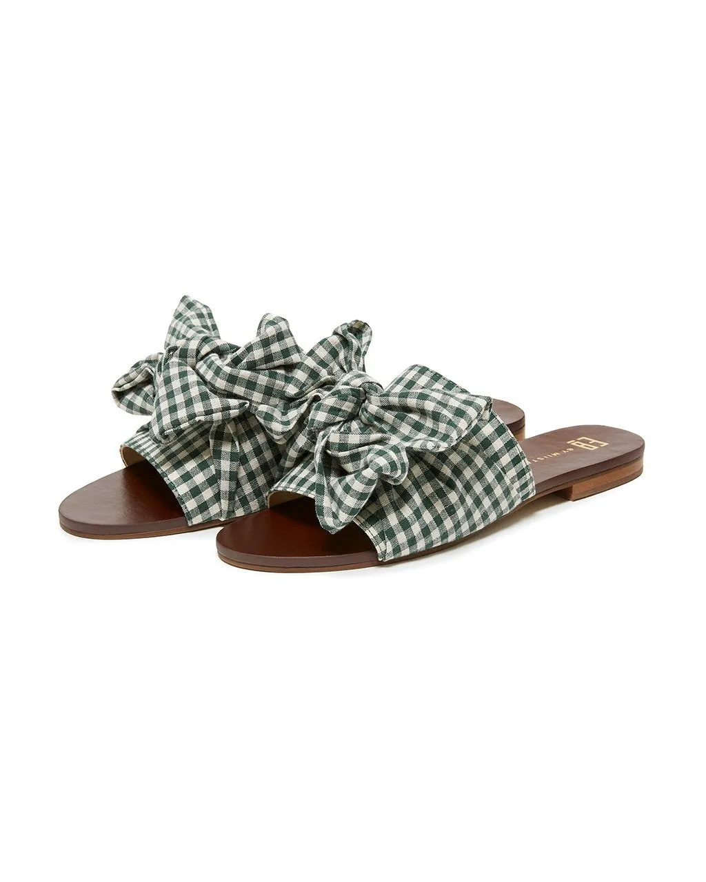 Peggy Sandal - Dark Green Gingham