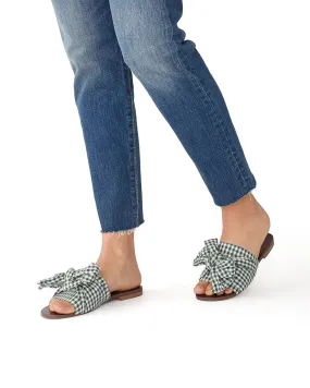 Peggy Sandal - Dark Green Gingham