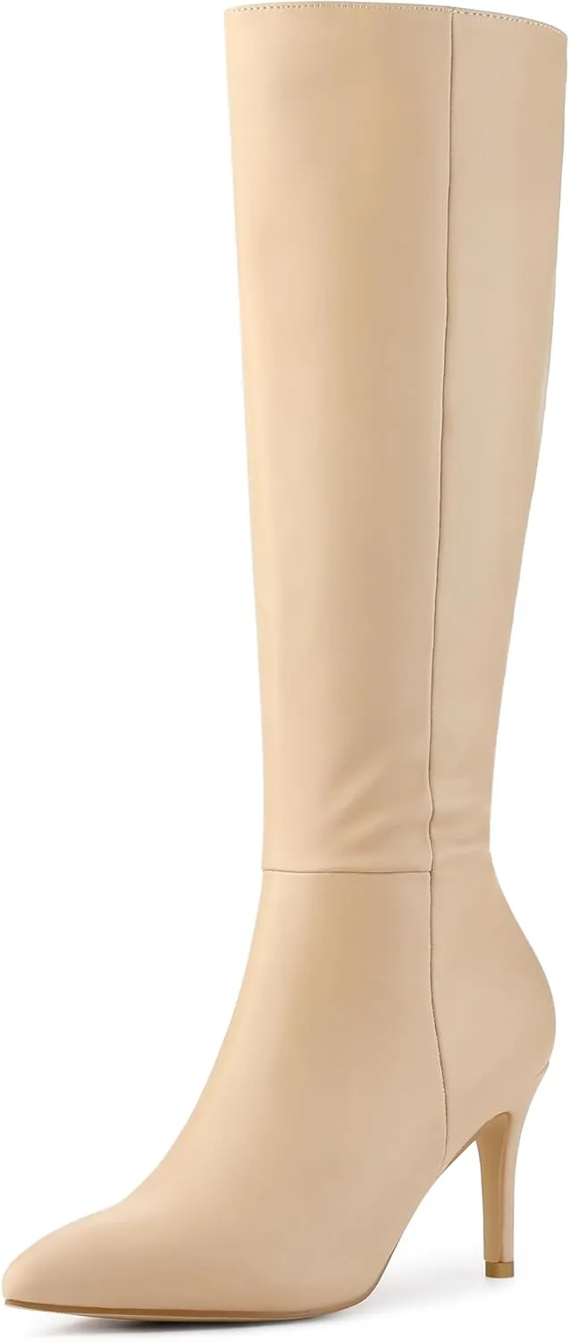 Perphy High Heels Pointed Toe Stiletto Heel Knee High Boots for Women