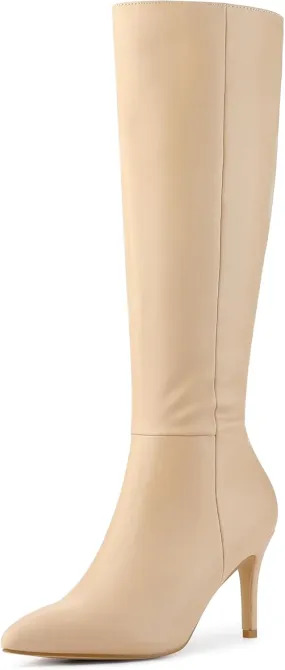 Perphy High Heels Pointed Toe Stiletto Heel Knee High Boots for Women