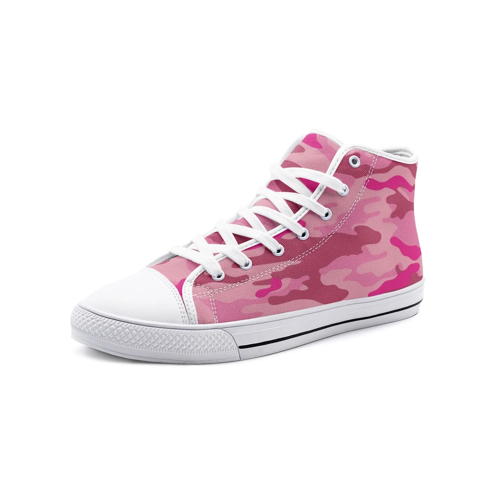 Pink Camouflage 29 Unisex High Top Canvas Shoes