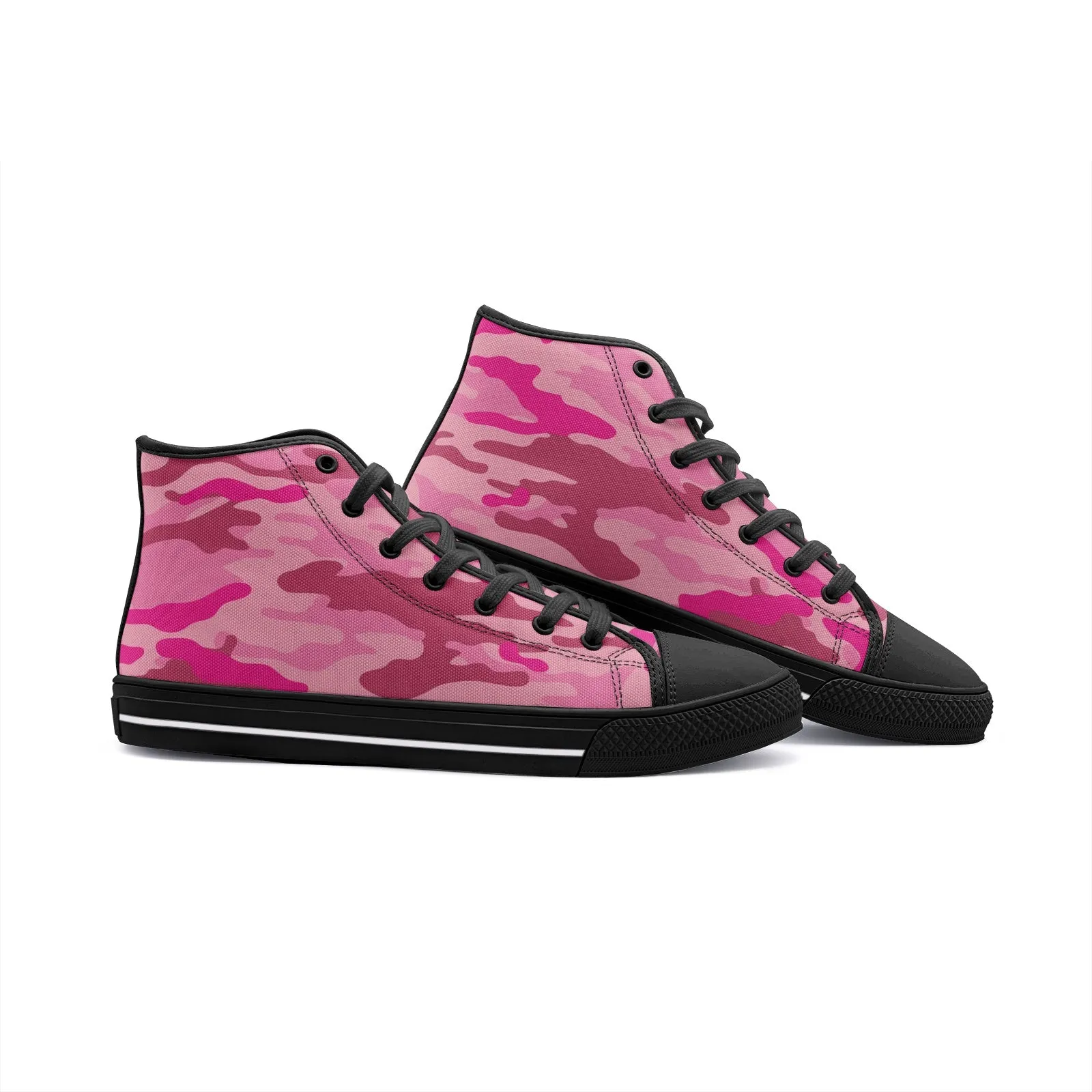 Pink Camouflage 29 Unisex High Top Canvas Shoes