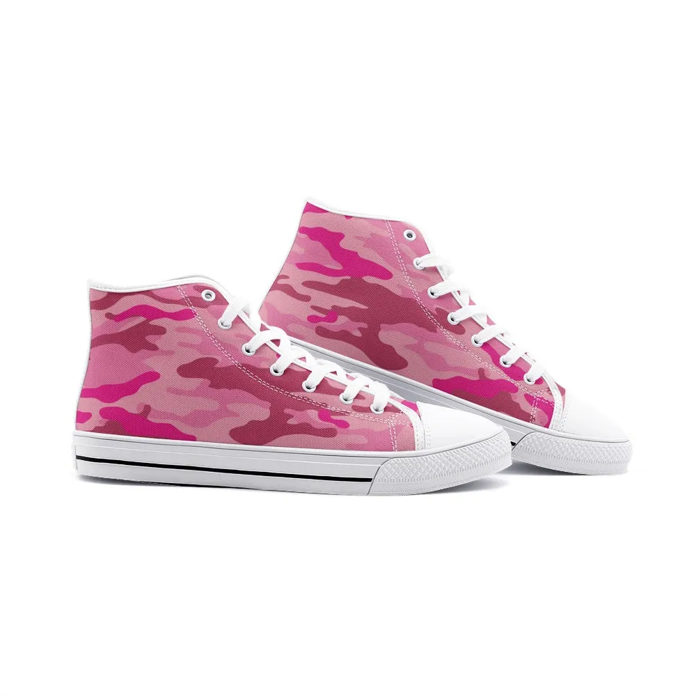 Pink Camouflage 29 Unisex High Top Canvas Shoes