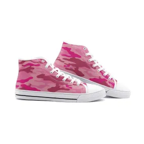 Pink Camouflage 29 Unisex High Top Canvas Shoes