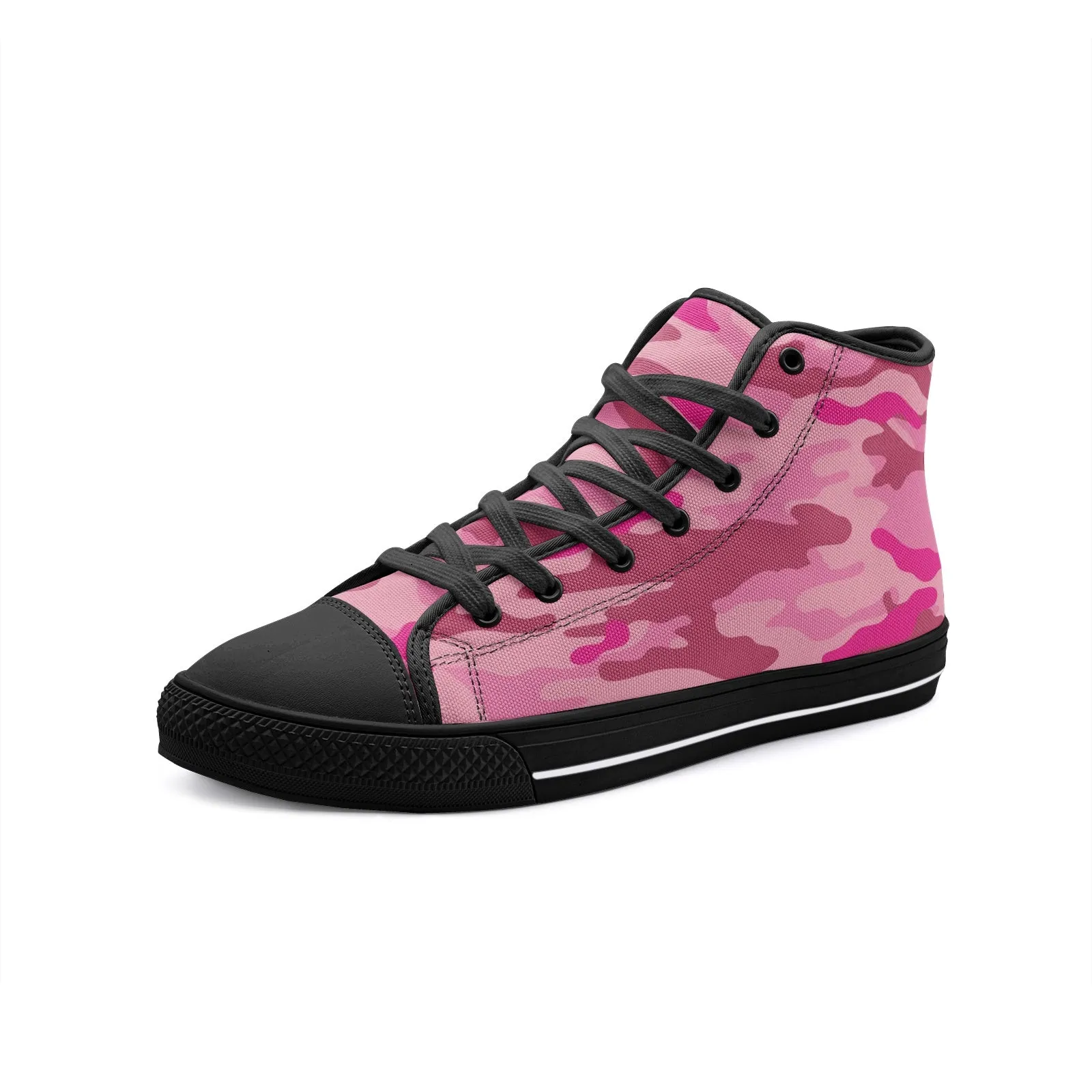 Pink Camouflage 29 Unisex High Top Canvas Shoes