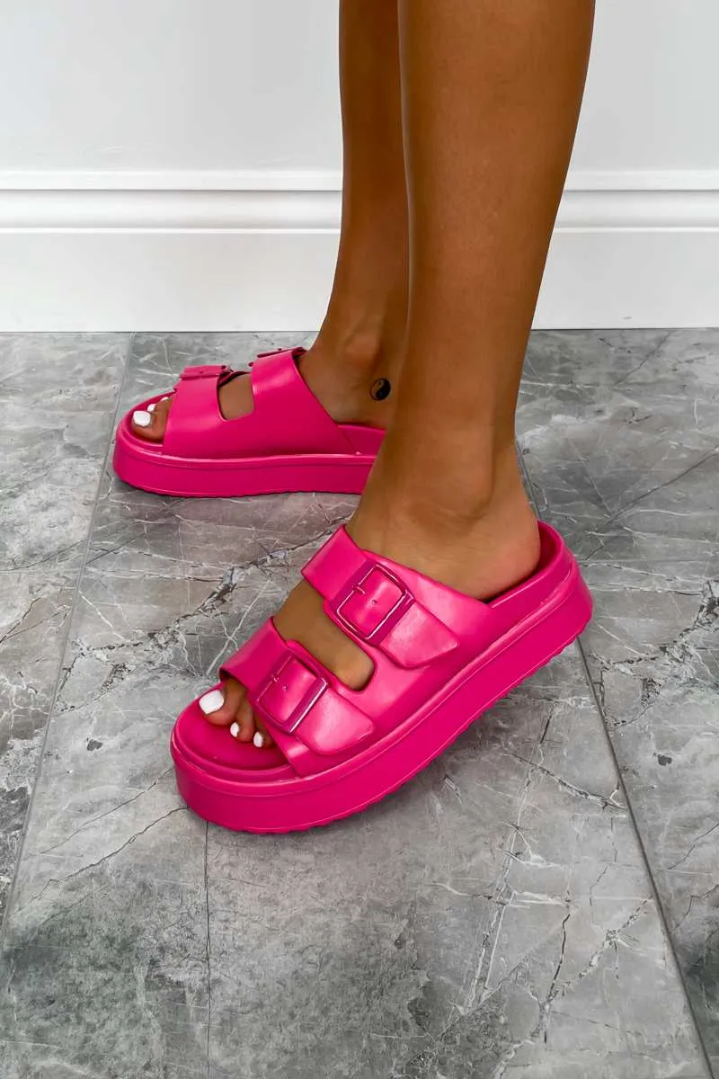 REMMY Chunky Buckle Sandals - Pink
