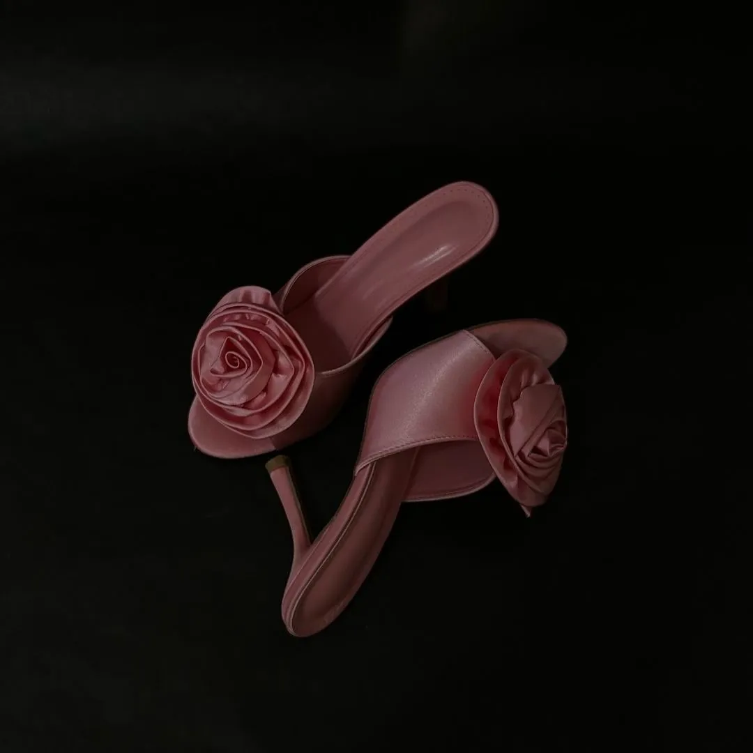 Rose Silk Flower Sandals