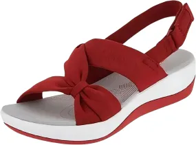 Smoneyful Women's Summer Orthopedic Arch Support Platform Wedges Strappy Comfortable Casual Walking Sandals Soft Cushion Ankle Strap Wide Fit Beach Sport Slippers Flats