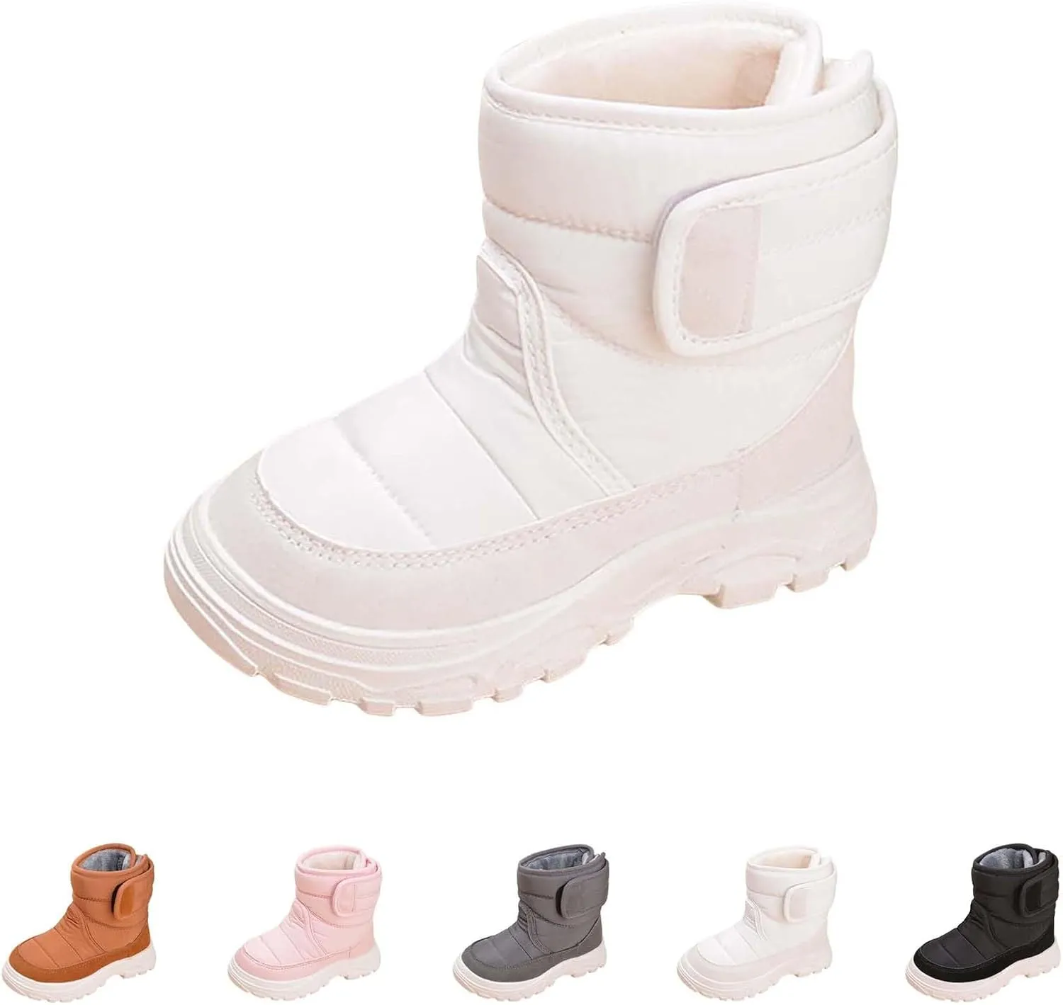 Snow Boots for Kids Boys Girls Winter High Top Non-Slip Shoes Cold Weather Faux Fr Lined Outdoor Sport Sneaker