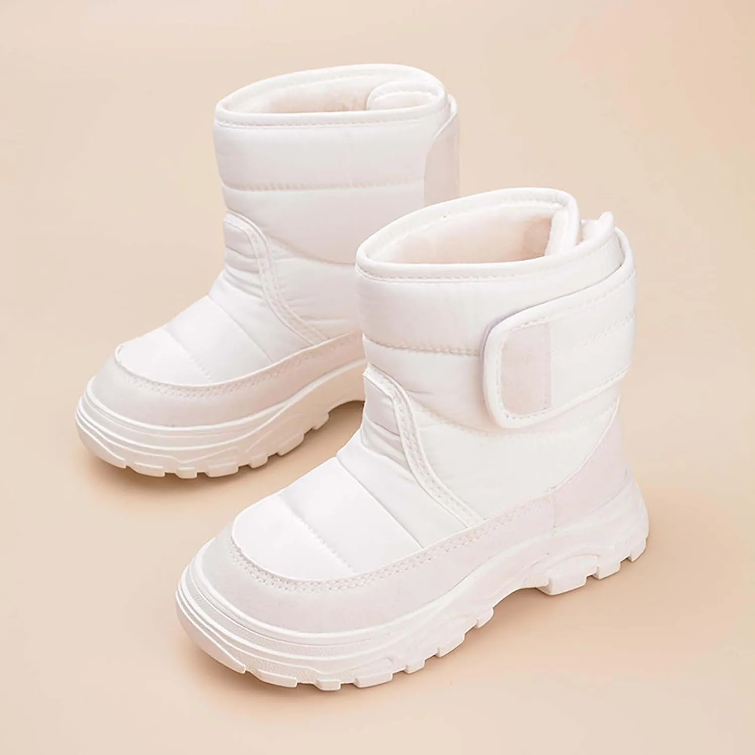 Snow Boots for Kids Boys Girls Winter High Top Non-Slip Shoes Cold Weather Faux Fr Lined Outdoor Sport Sneaker