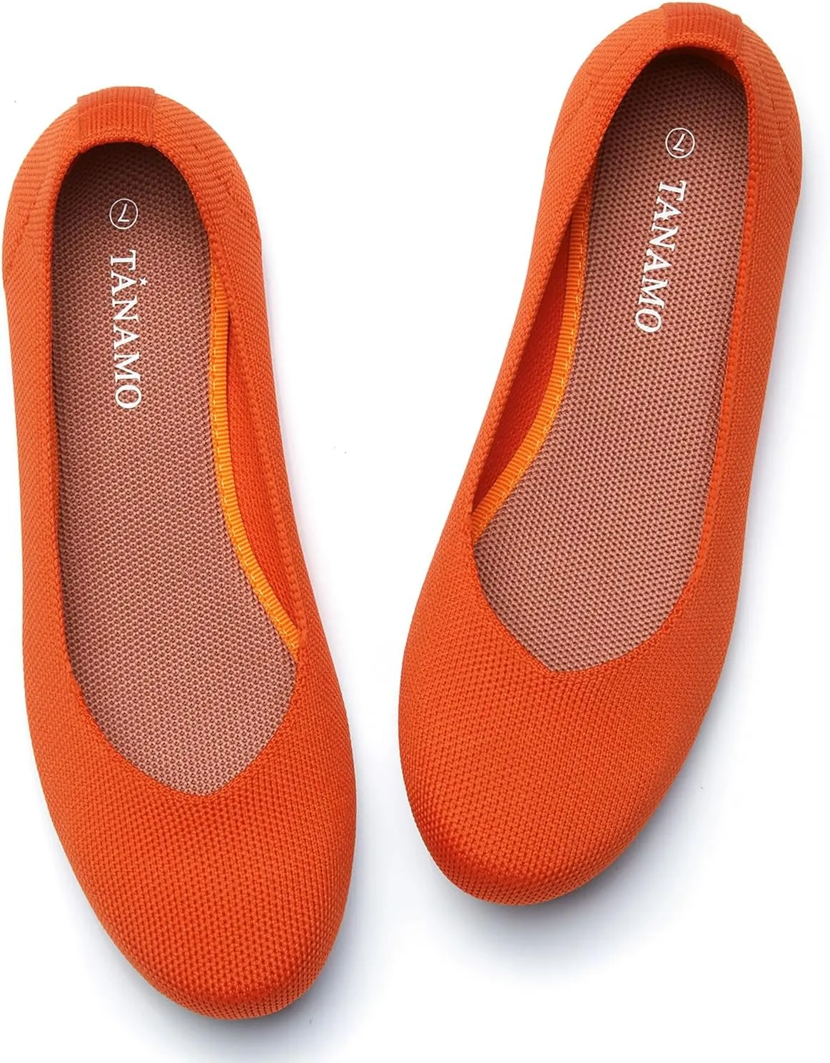 Tanamo Women's Flat Ballet Shoes Knit Flat Shoes for Women Round Toe Slip on Women Flats for Dressy Casual Office Work Wedding Comfort Soft