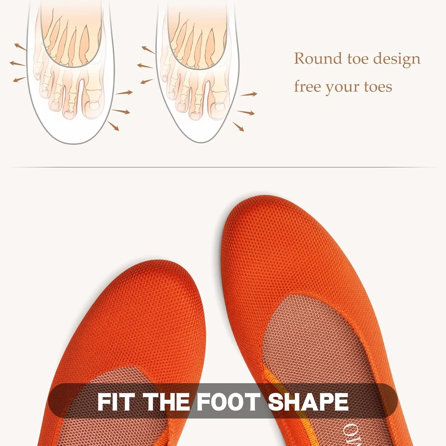 Tanamo Women's Flat Ballet Shoes Knit Flat Shoes for Women Round Toe Slip on Women Flats for Dressy Casual Office Work Wedding Comfort Soft