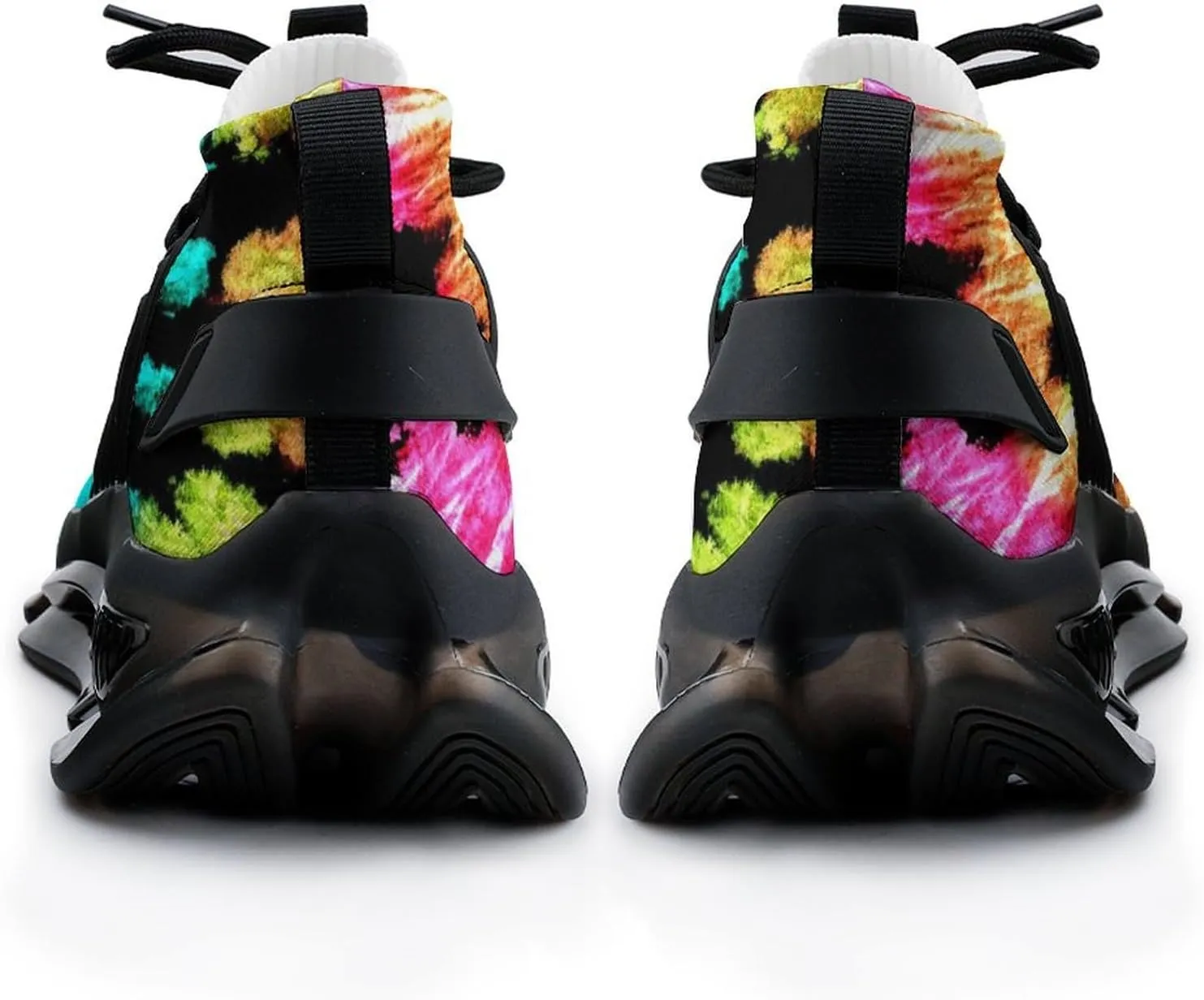 Tie Dye Pattern Walking Shoes for Men Lightweight Tennis Fashion Elastic Sports Shoes Cushion Basketball Shoes