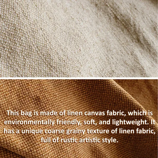Tote Canvas Bag Literary Style Large Capacity Single Shoulder Backpack Crossbody Bag-i7bags