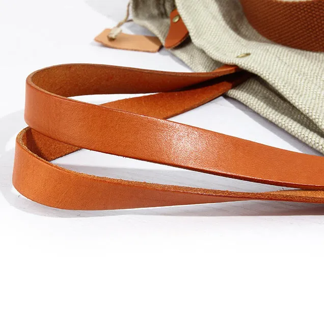 Tote Canvas Bag Literary Style Large Capacity Single Shoulder Backpack Crossbody Bag-i7bags
