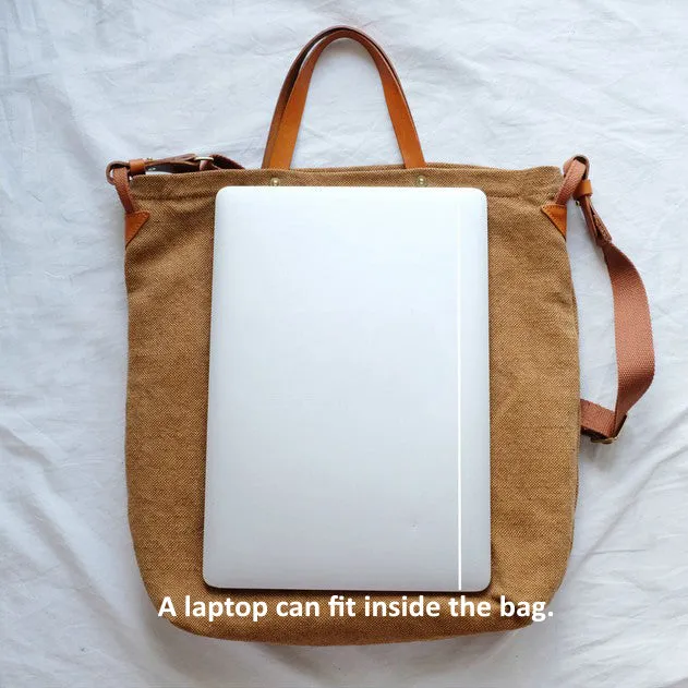 Tote Canvas Bag Literary Style Large Capacity Single Shoulder Backpack Crossbody Bag-i7bags
