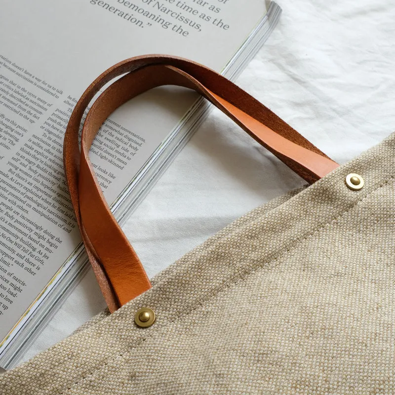 Tote Canvas Bag Literary Style Large Capacity Single Shoulder Backpack Crossbody Bag-i7bags
