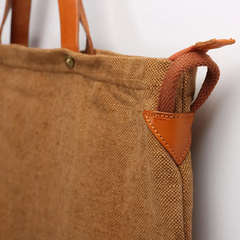 Tote Canvas Bag Literary Style Large Capacity Single Shoulder Backpack Crossbody Bag-i7bags