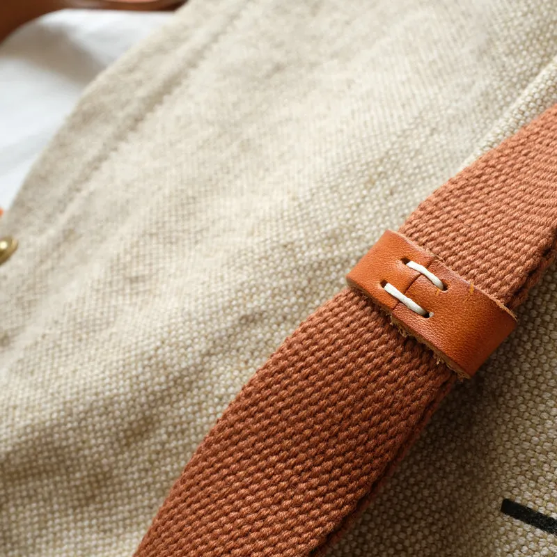 Tote Canvas Bag Literary Style Large Capacity Single Shoulder Backpack Crossbody Bag-i7bags
