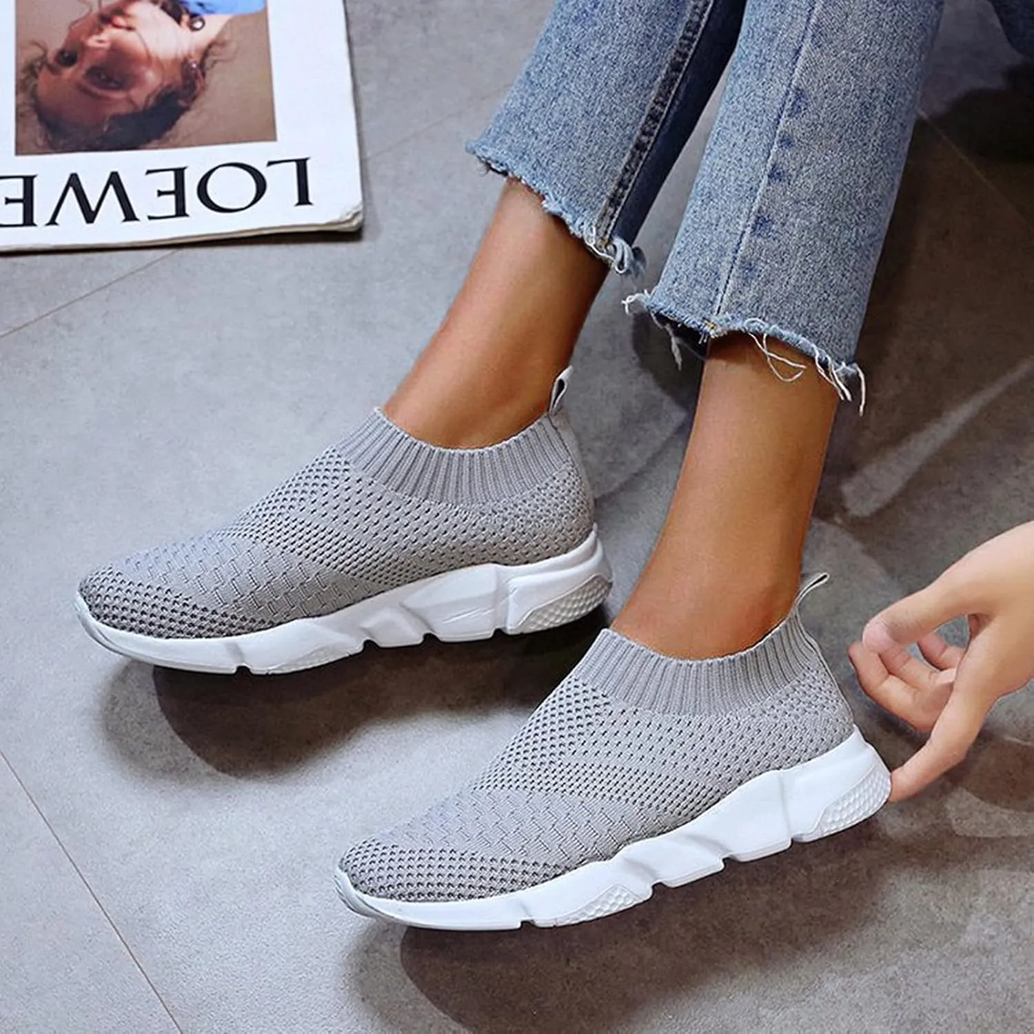 White Platform Sneakers for Women 2023 Women's Walking Shoes Fashion Sport Running Sneakers Hiking Shoes Women Lightweight Bowling Shoes Women 8 Wide Tenis De Mujer para Trabajo Antideslizante D Bota
