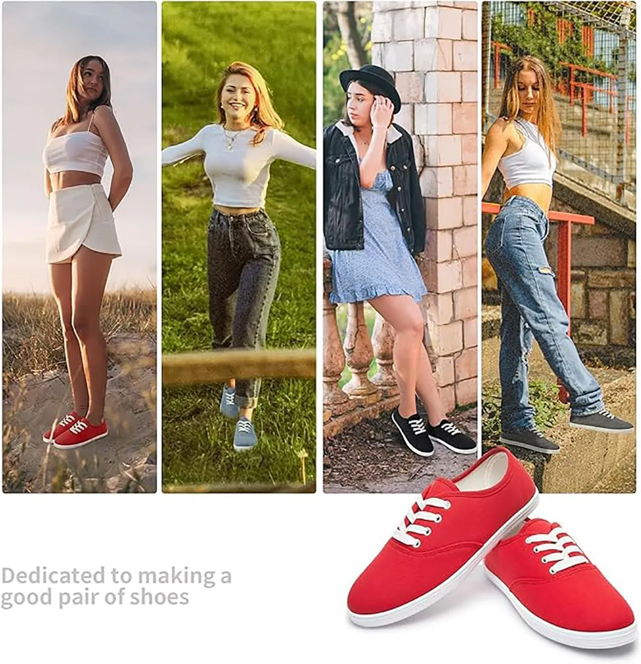 Women Canvas Sneakers Cute Walking Shoes Classic Canvas Shoes Comfort Lace Up Tennis Shoes Lightweight Textile Flats Shoes Foam Flat Shoes Biscuit Shoes