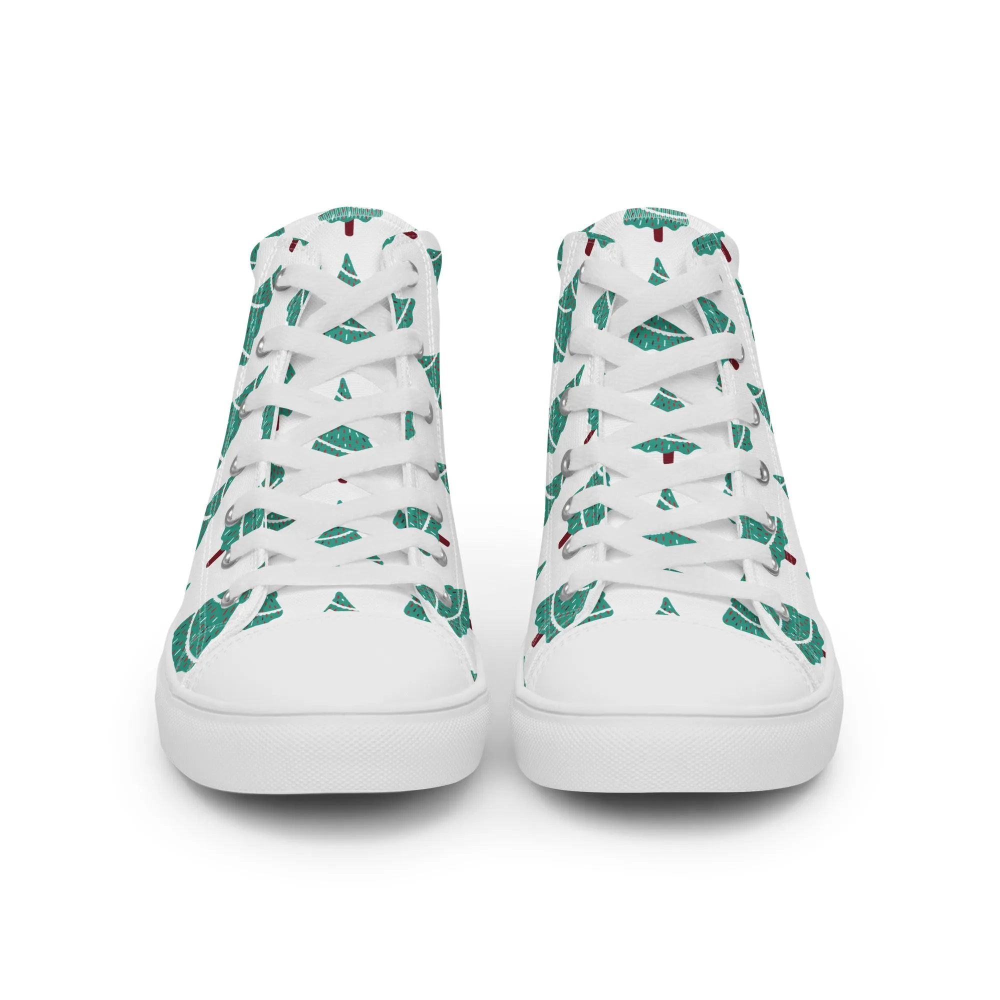 Women Christmas High Top Canvas Shoes (Glamourange Holiday Magic Canvas Shoes For Women - 0011)