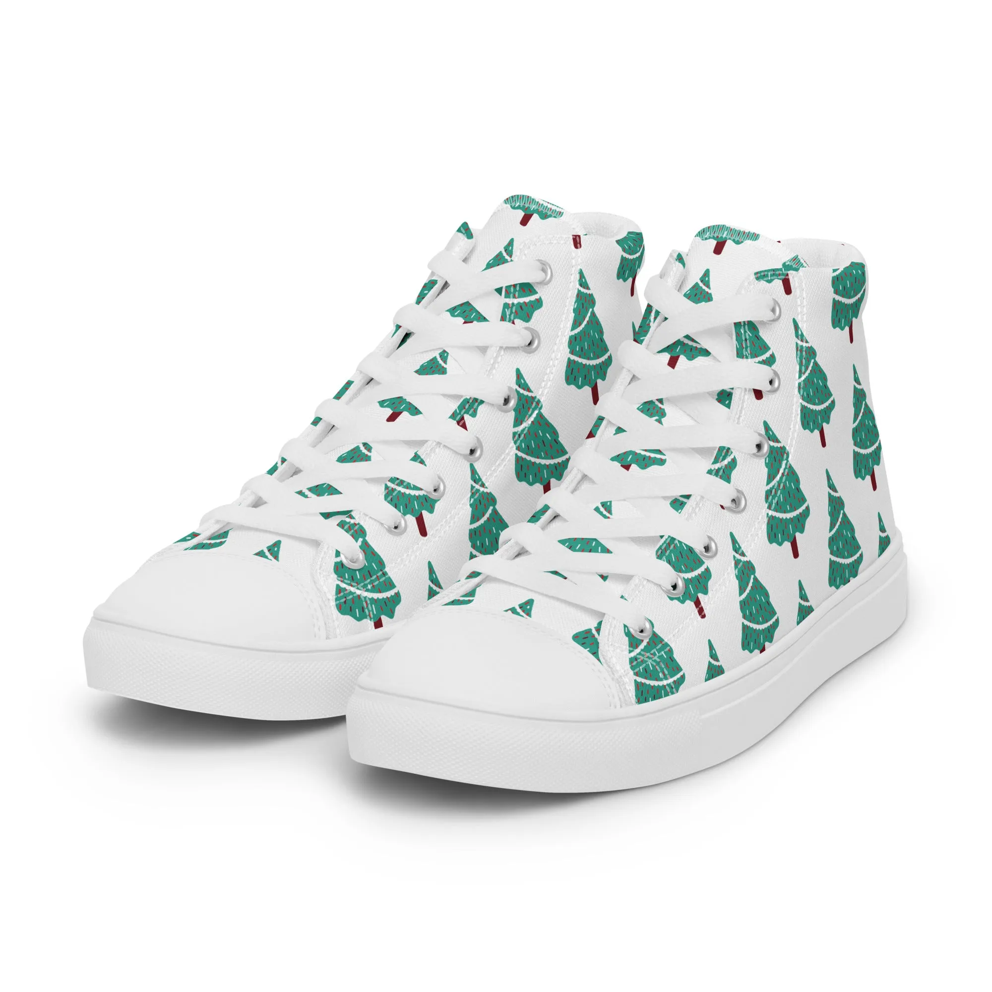 Women Christmas High Top Canvas Shoes (Glamourange Holiday Magic Canvas Shoes For Women - 0011)