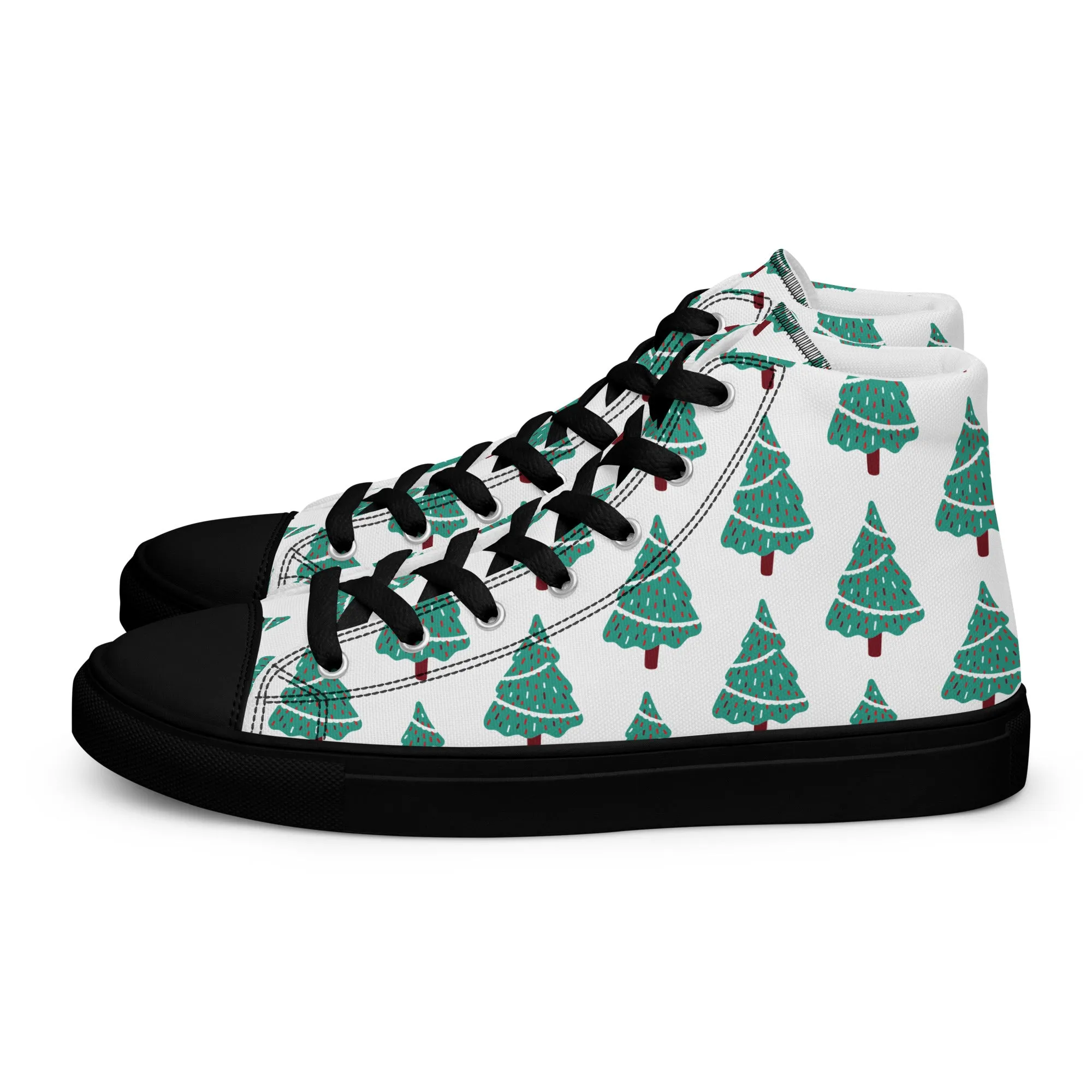 Women Christmas High Top Canvas Shoes (Glamourange Holiday Magic Canvas Shoes For Women - 0011)