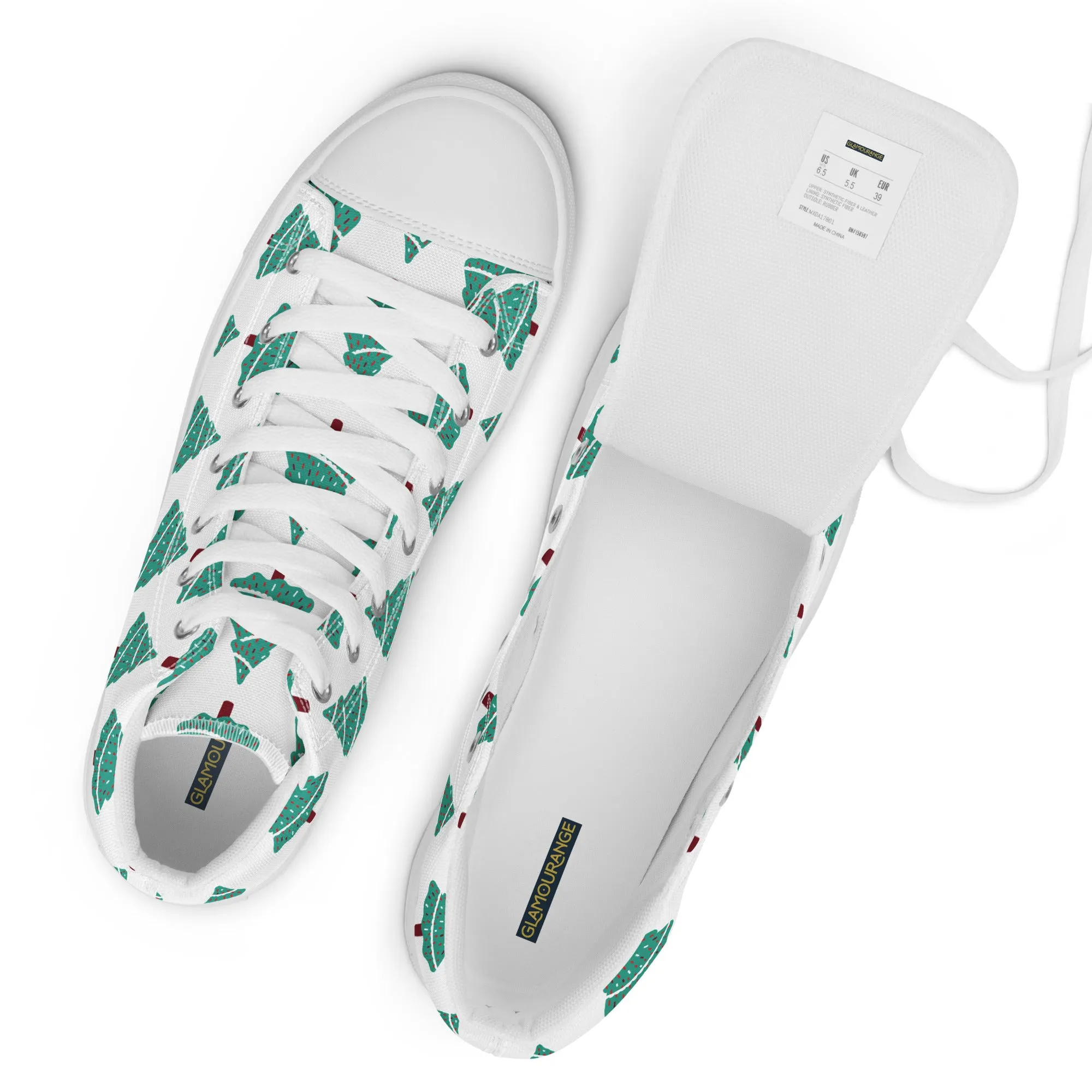Women Christmas High Top Canvas Shoes (Glamourange Holiday Magic Canvas Shoes For Women - 0011)