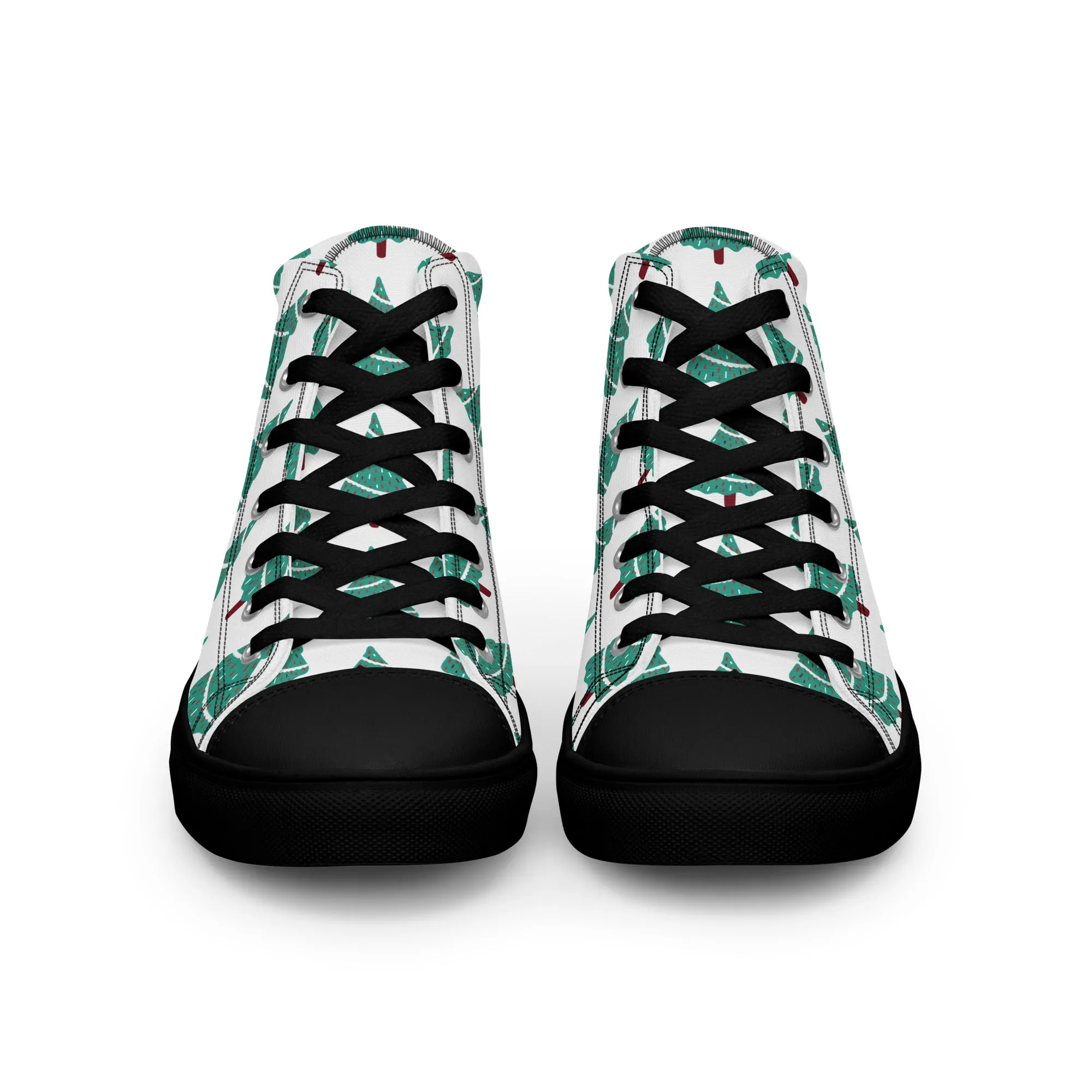 Women Christmas High Top Canvas Shoes (Glamourange Holiday Magic Canvas Shoes For Women - 0011)