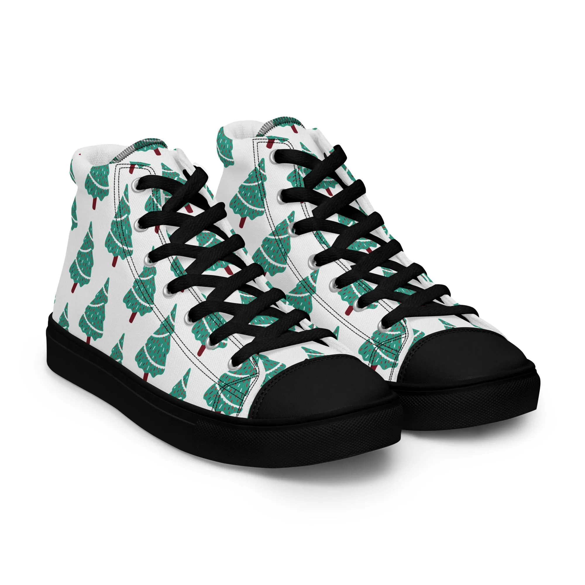 Women Christmas High Top Canvas Shoes (Glamourange Holiday Magic Canvas Shoes For Women - 0011)