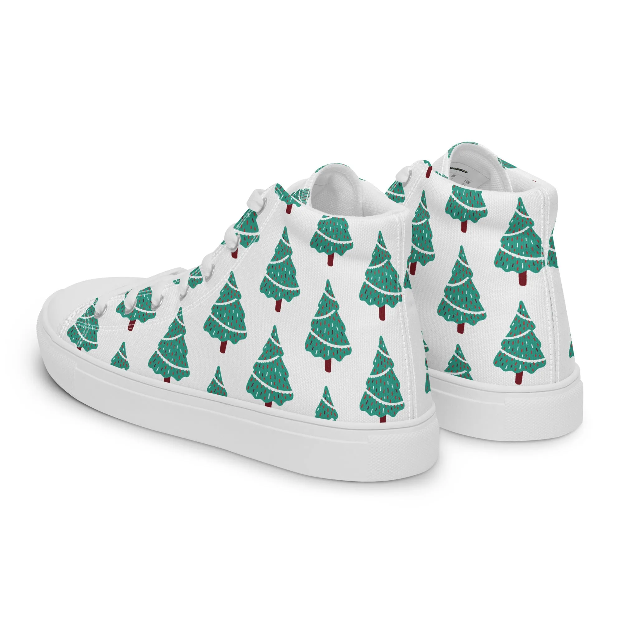 Women Christmas High Top Canvas Shoes (Glamourange Holiday Magic Canvas Shoes For Women - 0011)