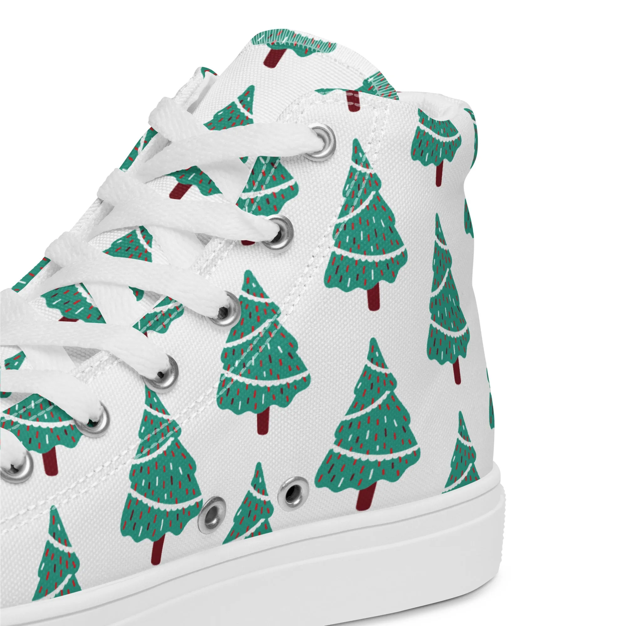 Women Christmas High Top Canvas Shoes (Glamourange Holiday Magic Canvas Shoes For Women - 0011)