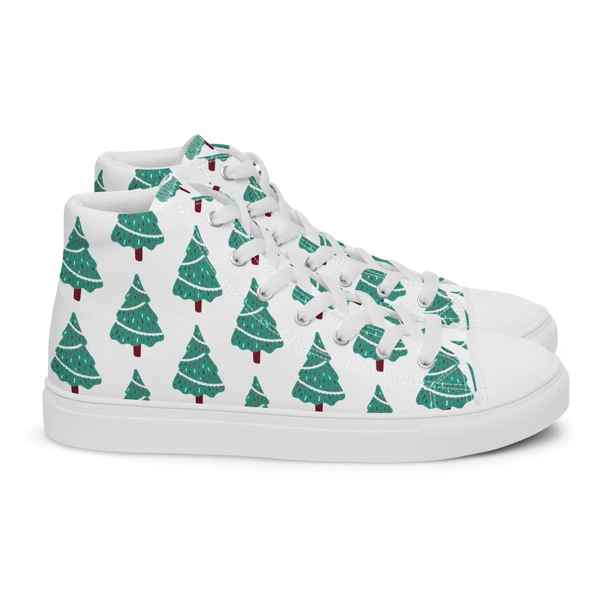 Women Christmas High Top Canvas Shoes (Glamourange Holiday Magic Canvas Shoes For Women - 0011)