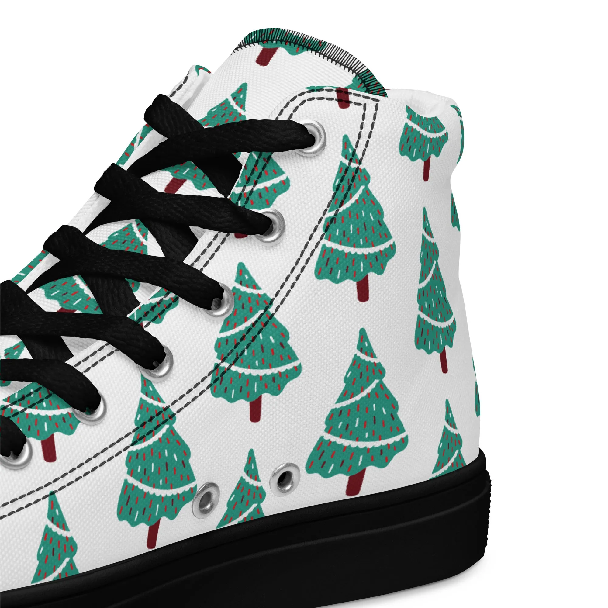 Women Christmas High Top Canvas Shoes (Glamourange Holiday Magic Canvas Shoes For Women - 0011)