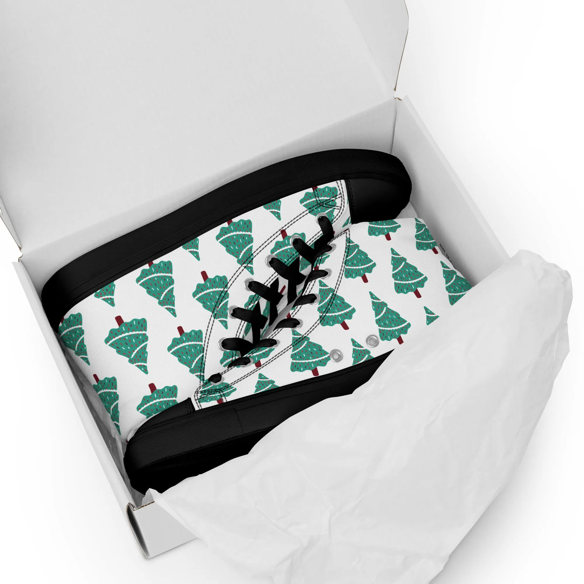 Women Christmas High Top Canvas Shoes (Glamourange Holiday Magic Canvas Shoes For Women - 0011)