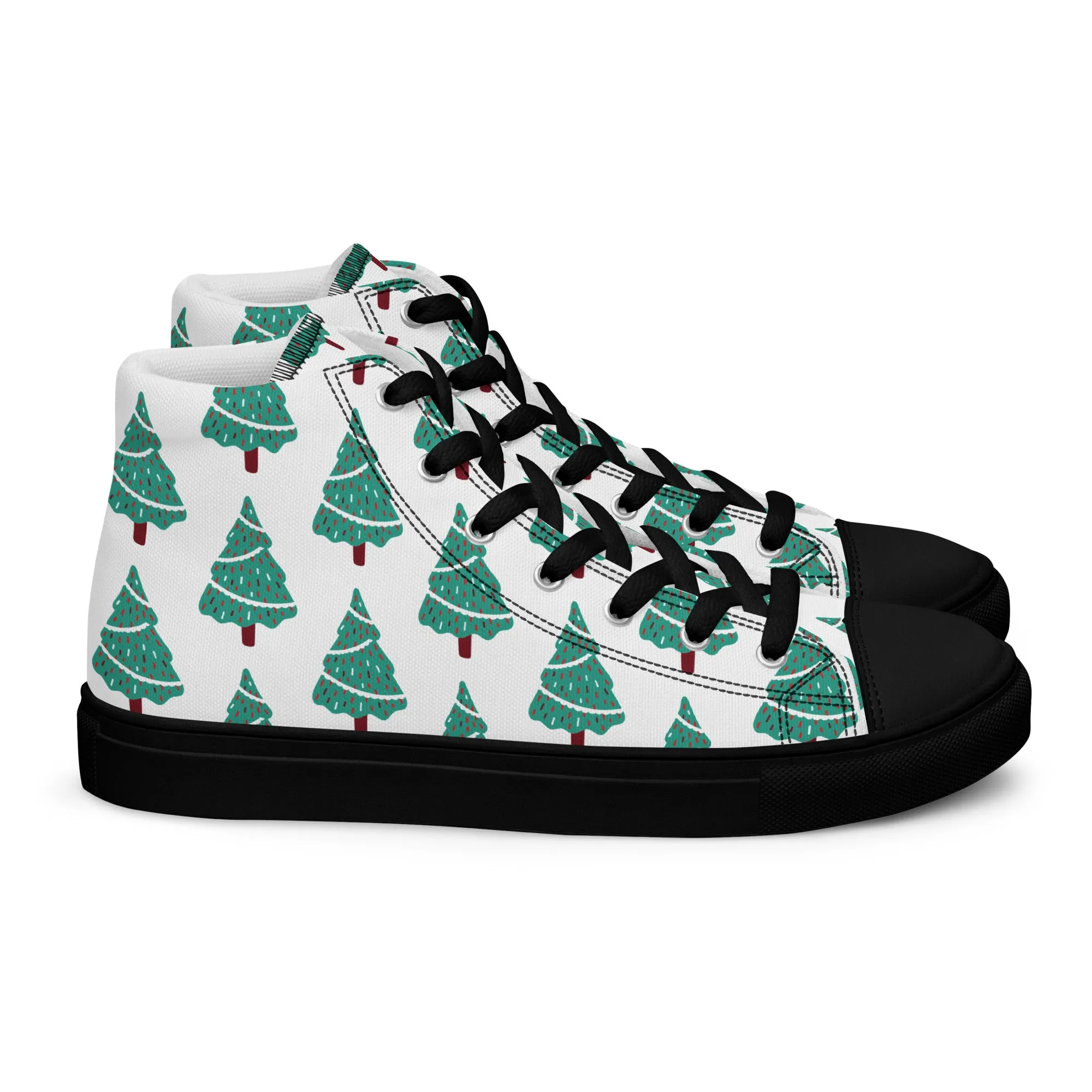 Women Christmas High Top Canvas Shoes (Glamourange Holiday Magic Canvas Shoes For Women - 0011)